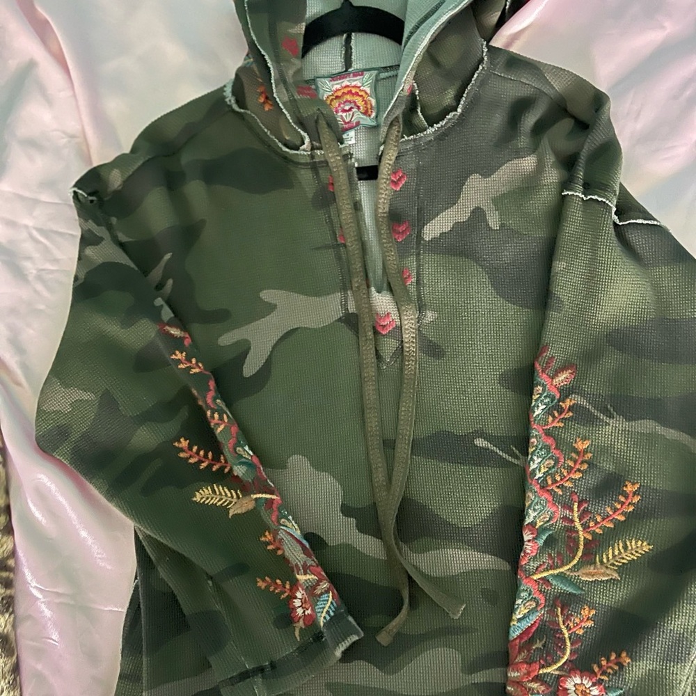 Johnny Was embroidered hoodie